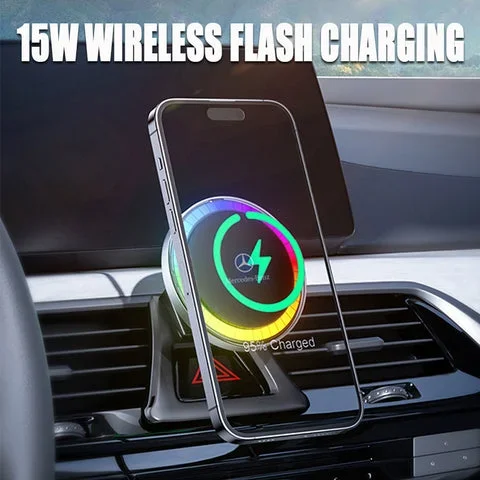 Colorful Magnetic 15W Wireless Fast Charging Car Phone Holder