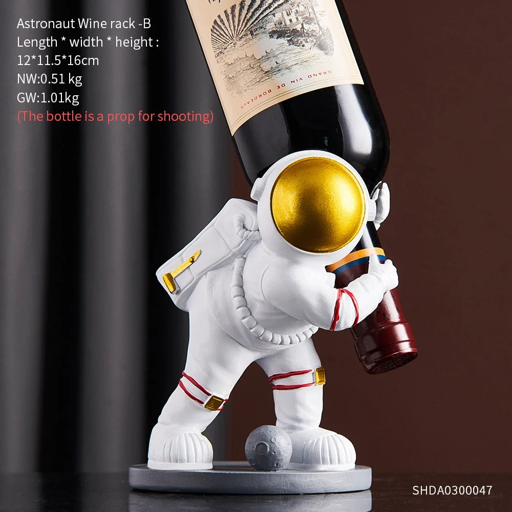 Astronaut Model Home Decoration Accessories For Living Room Hanging Wine Holder Astronaut Wine Rack Mold Wine Bottle Rack