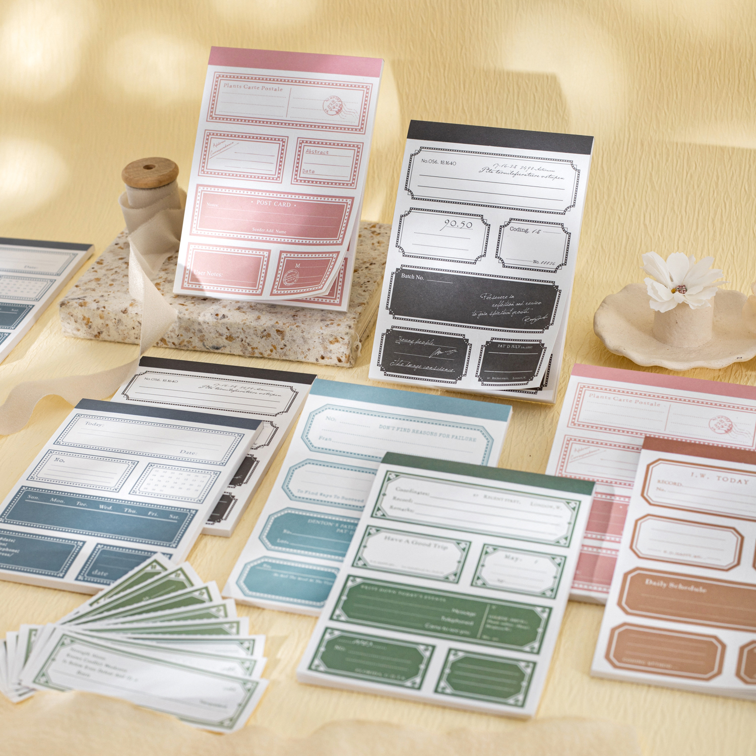 소재지 - 리틀 뷰티 시리즈 빈티지 테두리 라벨 메모패드