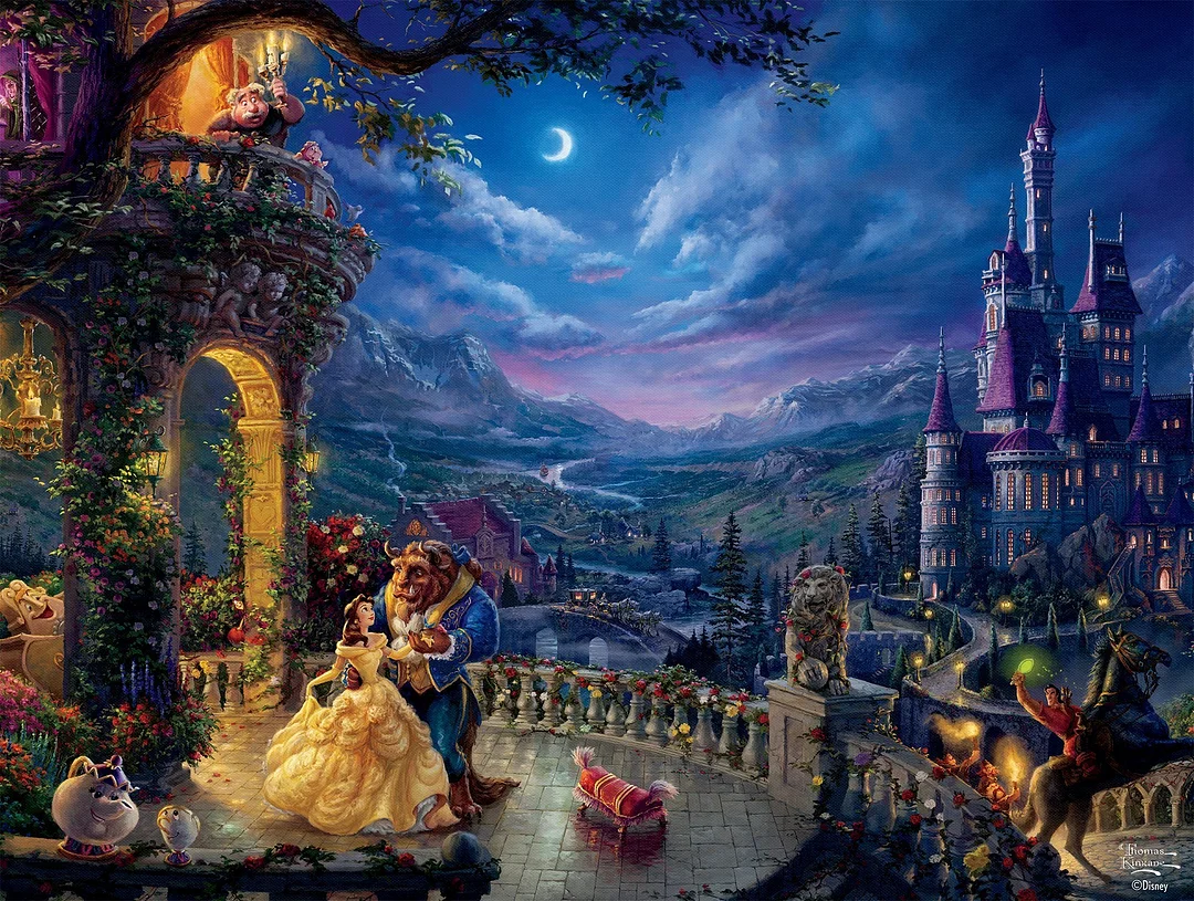 Beauty and the Beast Dancing in the Moonlight -  Paint by Numbers Kits QM3124
