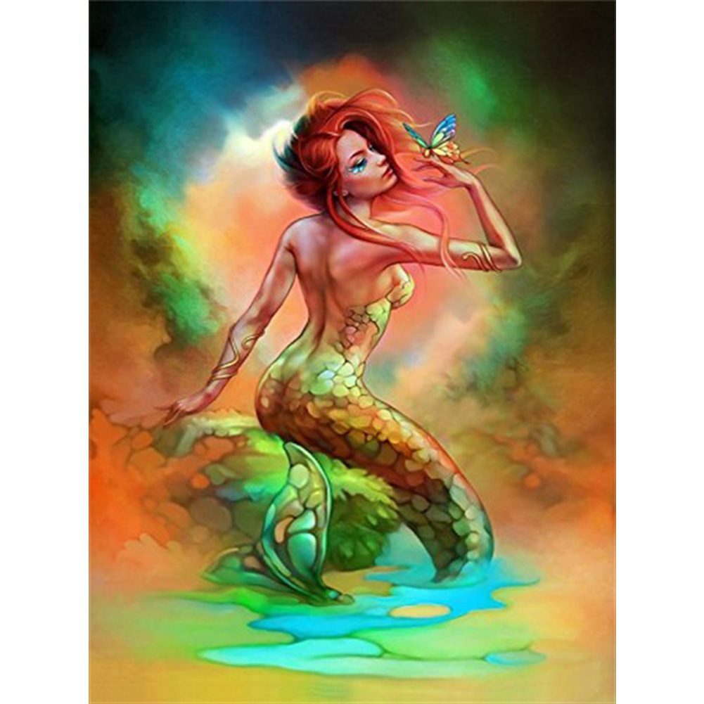 

(Multi-Size) Mermaid - Round/Square Drill Diamond Painting, Round diamond 30*40cm, 501 Original