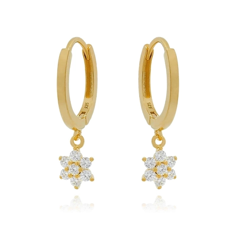 1 Pair Casual Minimalist Hexagram Heart Shape Plating Inlay Copper Zircon 18k Gold Plated Hoop Earrings Drop Earrings Ear Cuffs