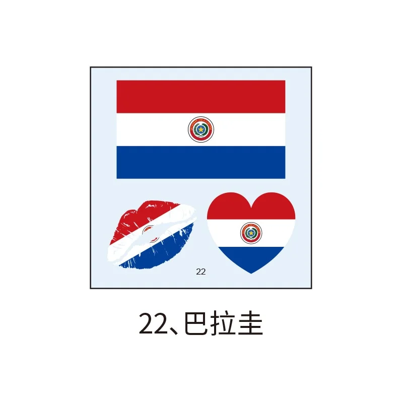 National Flag Tattoo Sticker Marathon lips patriotic Face Body Sticker Disposable Waterproof Tattoo Sticker