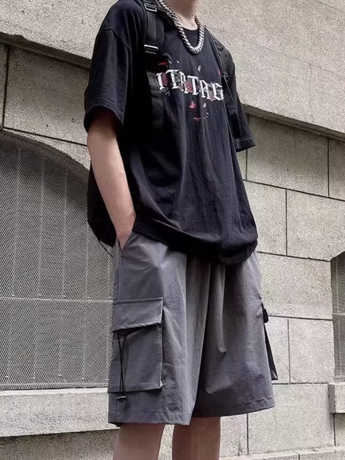 Hiking Pants Men Urban  Tactical Shorts Outdoor Drawstring Wear Resistant Cargo Shorts Multi Pocket Plus Size Hiking Pants B105