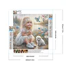 Vie d’animaux de compagnie fille-plein diamant rond peinture-30 * 30cm