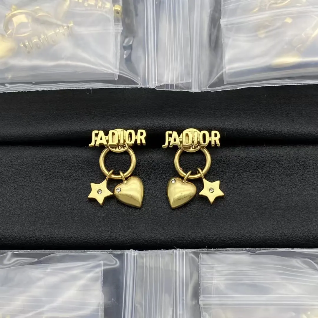 Dior JADIOR Star Heart Dangle Earrings