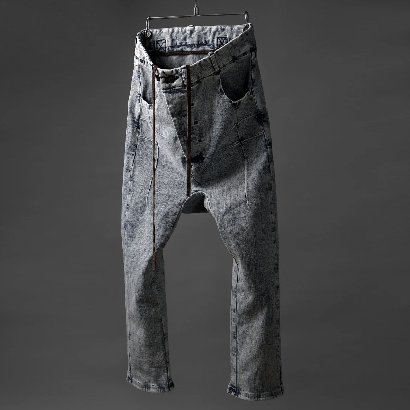 Men's Vintage Washed Distressed Jeans