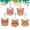 >SALE<5pcs DIY Rhinestone Pendant Handmade Bag Pendant Keyring Jewelry (Fairy Cats)