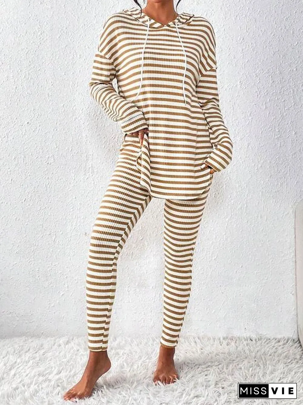 Yellow Striped Two Piece Set