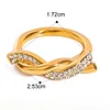 Stylish Rhinestone Zircon Pearl Golden Rings