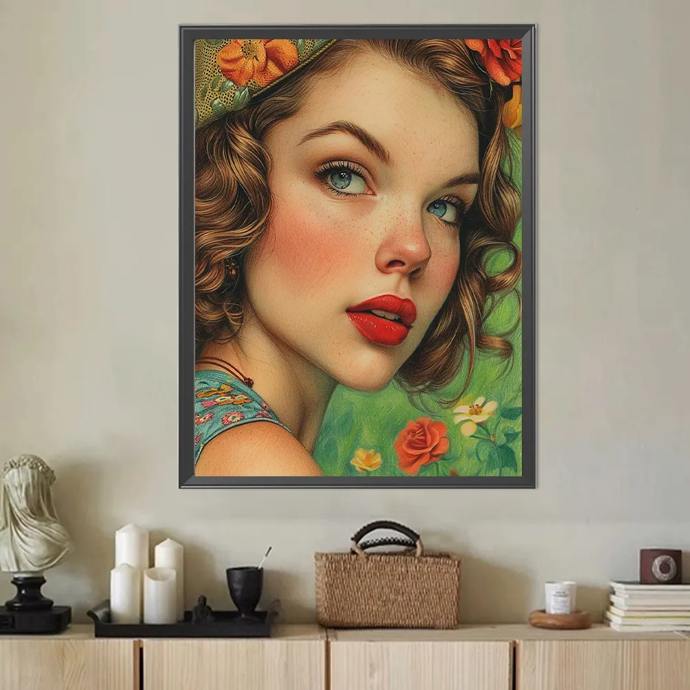 Diamond Painting - Full Round Drill - Girl(Canvas|40*50cm)