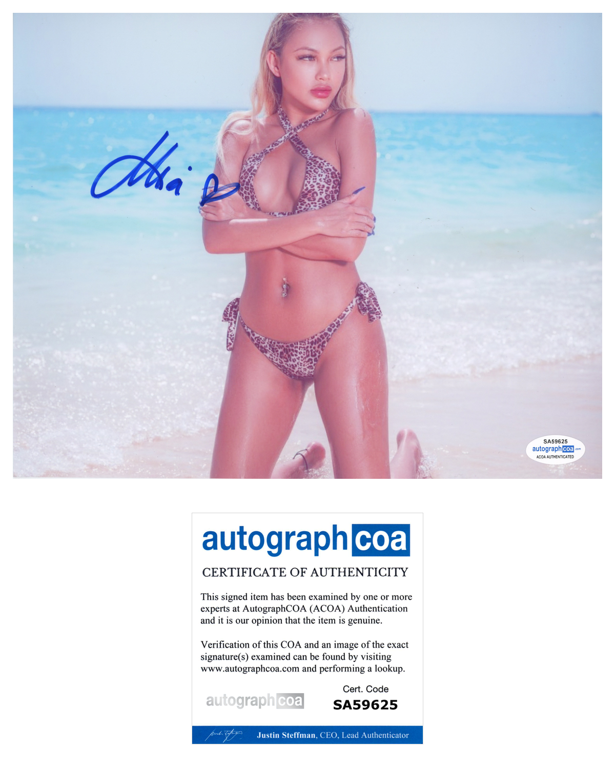 Mia Gray Signed Autographed 8x10 Photo Poster painting Sexy Playboy Model ACOA COA