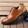 Handmade Genuine Leather Men Brown Formal Shoes