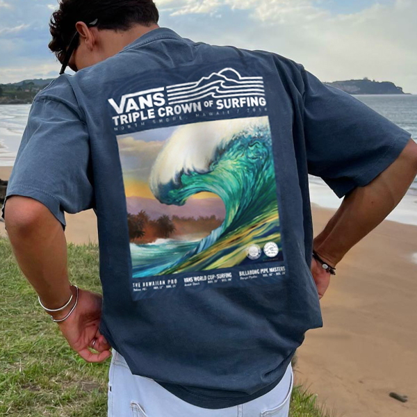 Vintage Vans Logo Poster Surf T-shirt / [blueesa] /