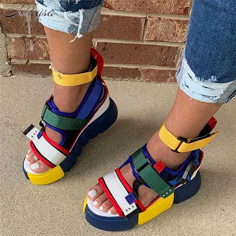 Yyvonne Fashion High Top Platform Sandals Women Shoes Summer Super High Heels Ladies Casual Shoes Wedge Chunky Gladiator Sandals