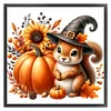 Halloween Pumpkin Squirrel-14CT Counted Cross Stitch 40*40cm/15.75*15.75in