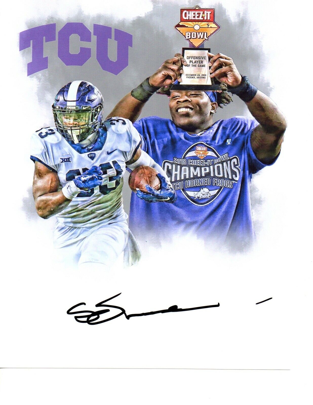 Sewo Olonilua TCU Horned Frogs signed autograph 8x10 football Photo Poster painting 2020 Draft b