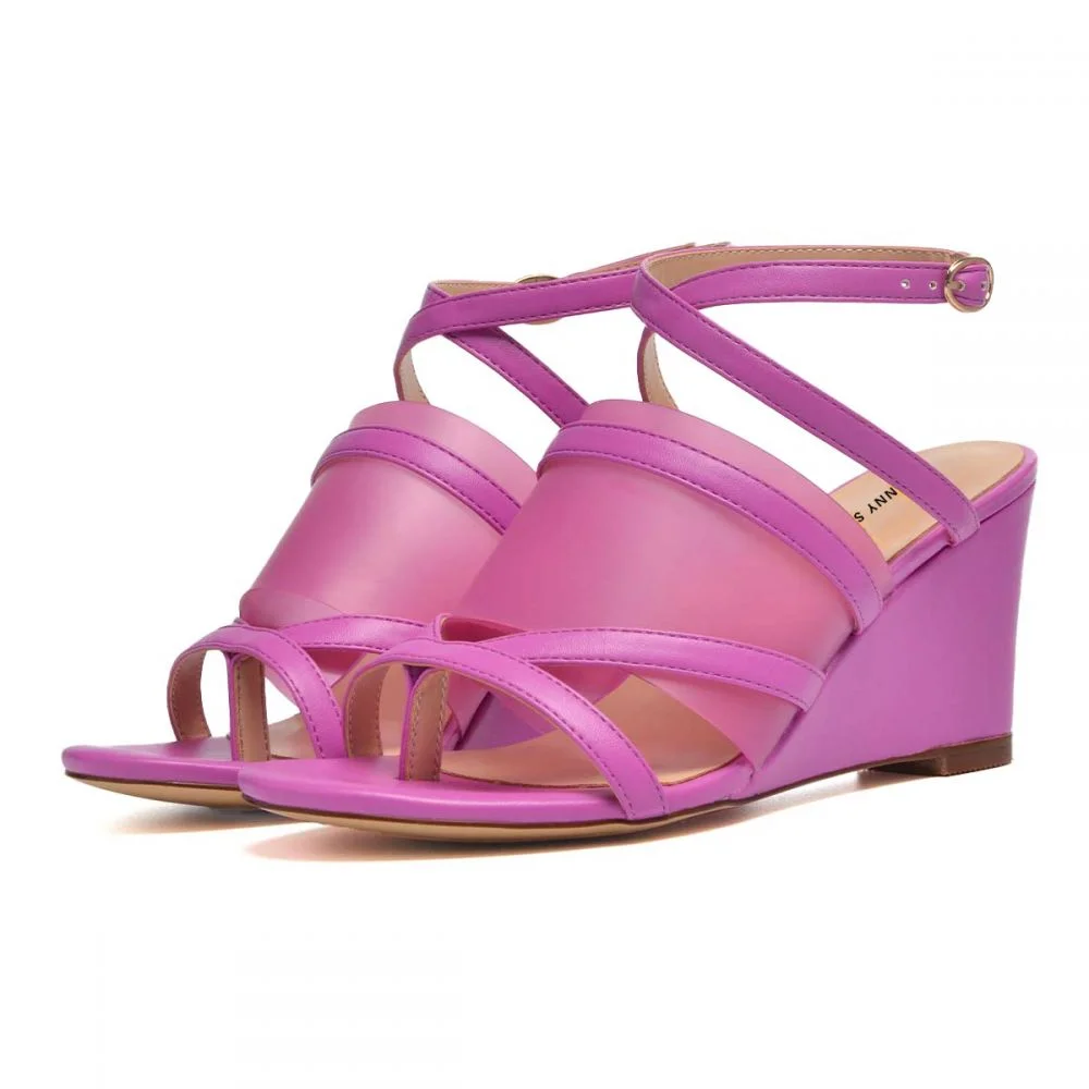Ankle Strap Wedge Heels Thong Wedge Heels Nicepairs