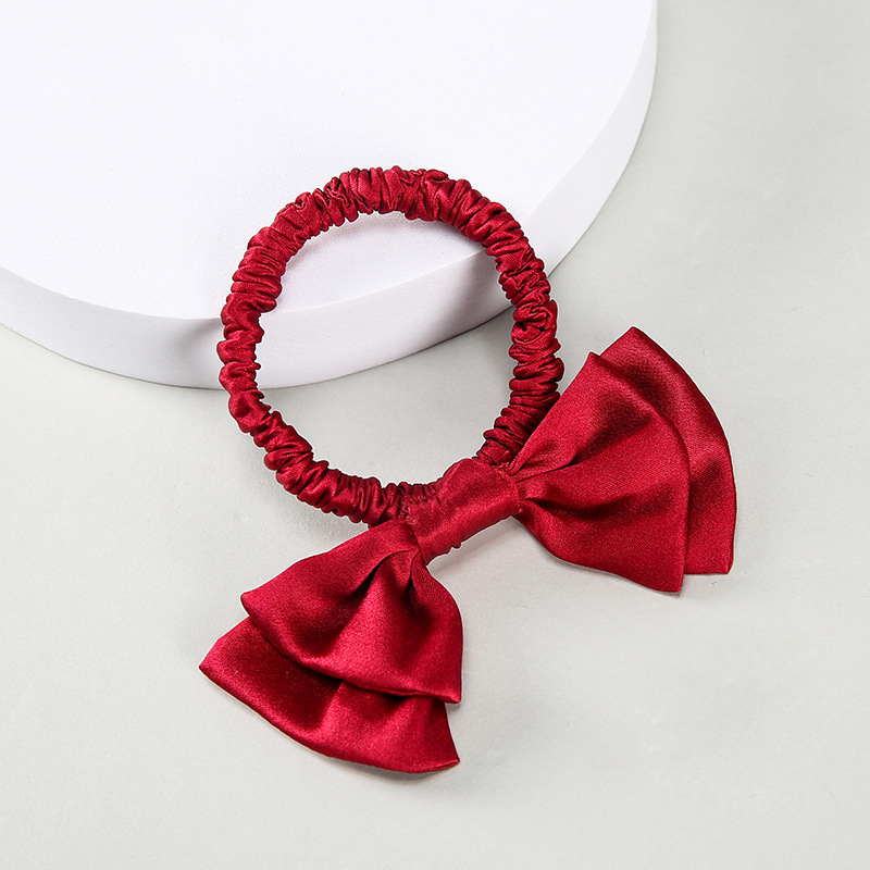 16 Momme Skinny Bow Decoration Silk Scrunchie REAL SILK LIFE