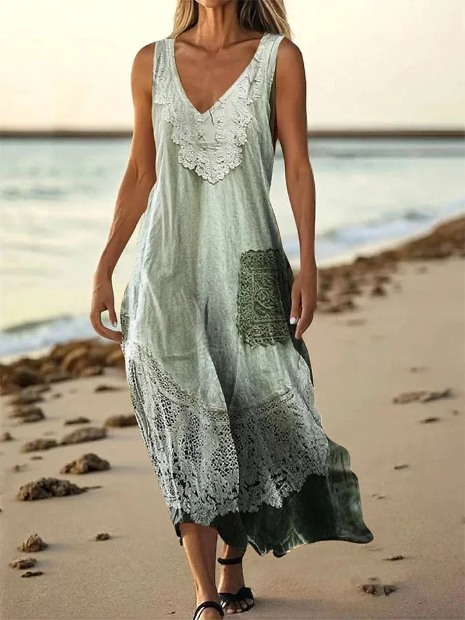 Women's Casual Print Sleeveless Dress 