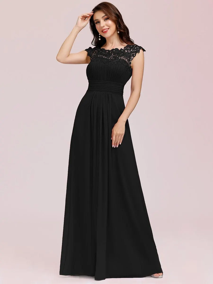 Sophisticated Lace Detail Evening Gown