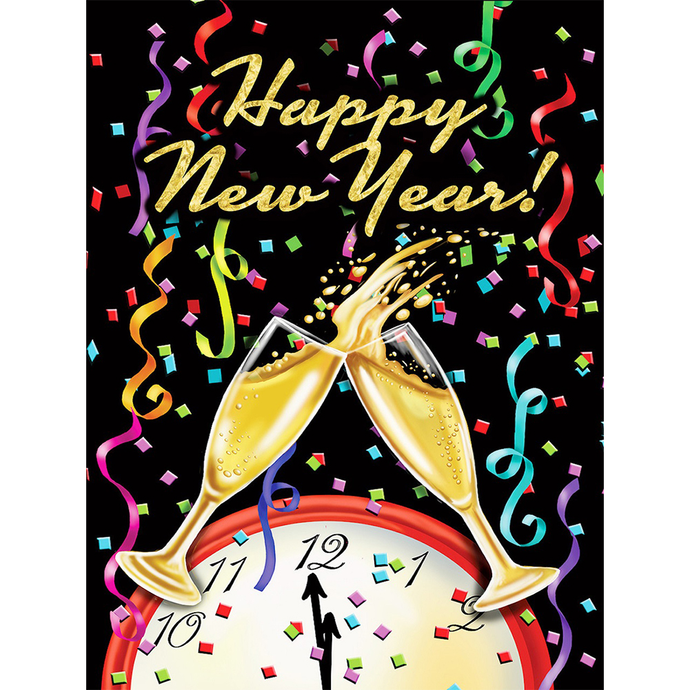 

Happy New Year - Round Drill Diamond Painting - 30*40CM, 501 Original
