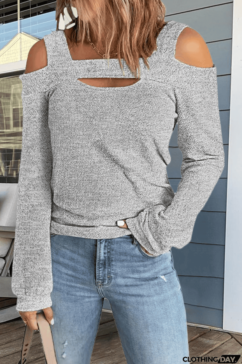 Casual Solid Patchwork Square Collar Tops(7 Colors)