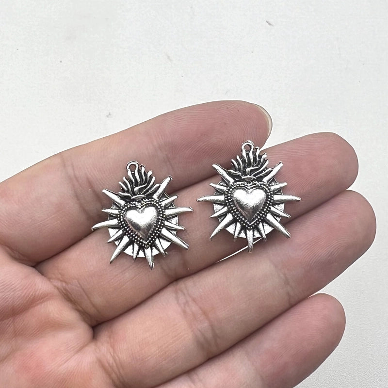 1 Piece 23 * 25mm Zinc Alloy Heart Shape Pendant Jewelry Accessories