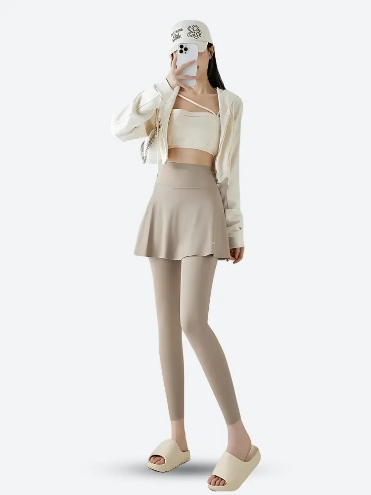 Brownm Sport Leggings Mini Skirt