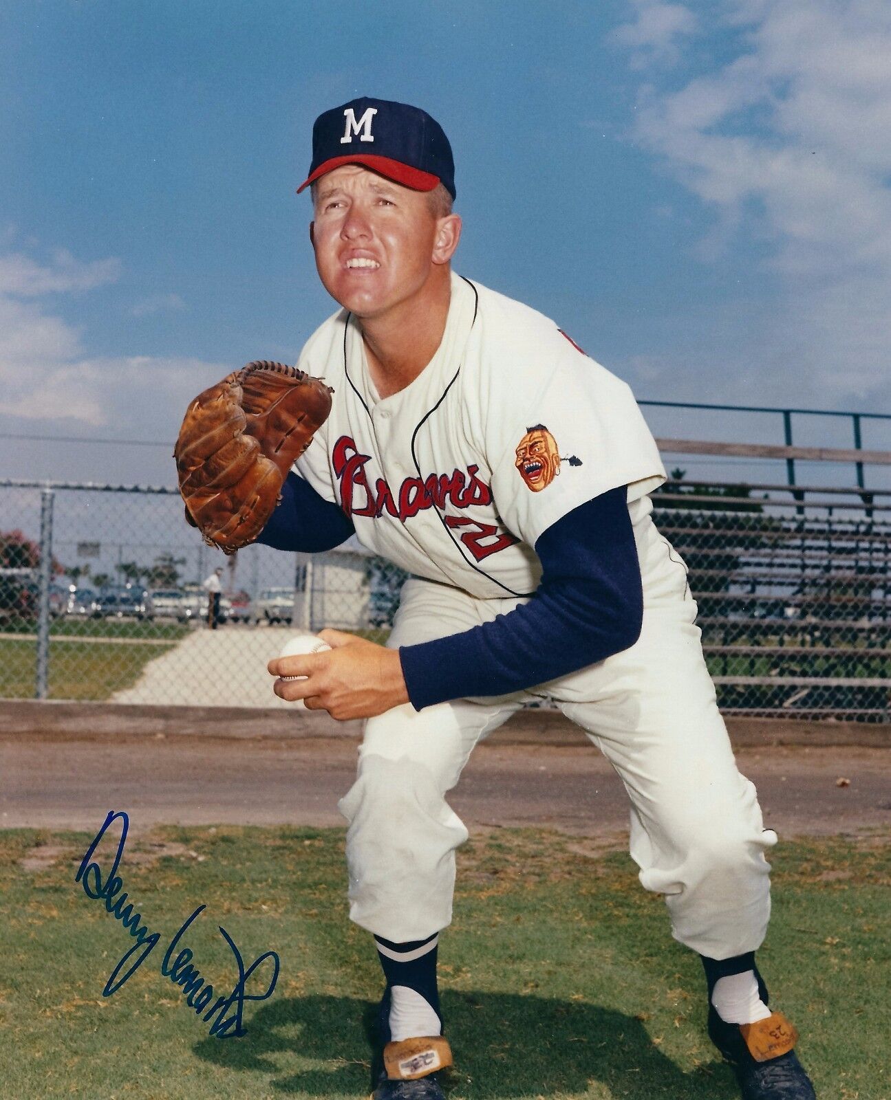 Autographed 8x10 Denny LeMaster Milwaukee Braves Photo Poster painting - with COA