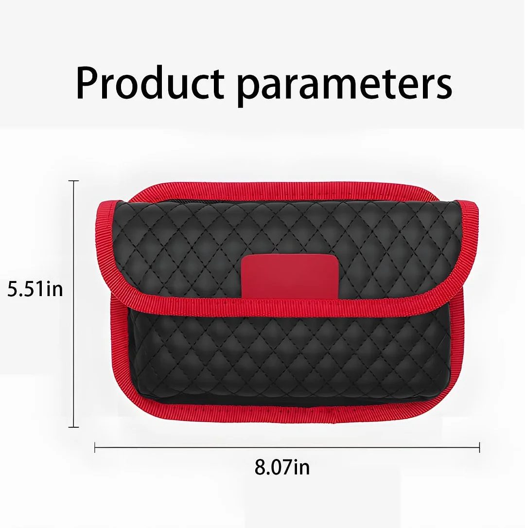 Car Seat Side Pocket Organizer, PU Leather Multifunctional Automotive Storage Bag for Phones Keys Cards, Mini Seat Gap Filler Pouch for Door Console, Universal Vehicle Accessories (Red)