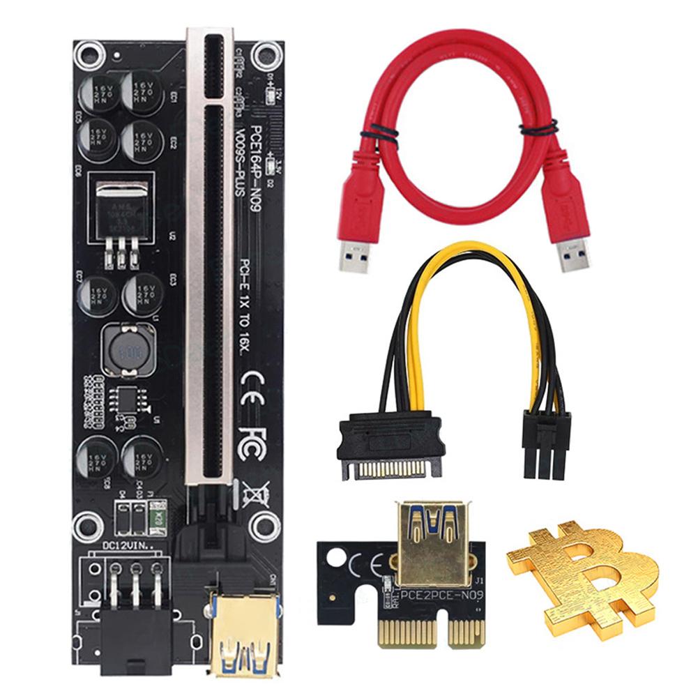 

Ver 009S Plus PCIe Riser PCI Express 1x to 16X Adapter SATA 15Pin to 6Pin, 501 Original
