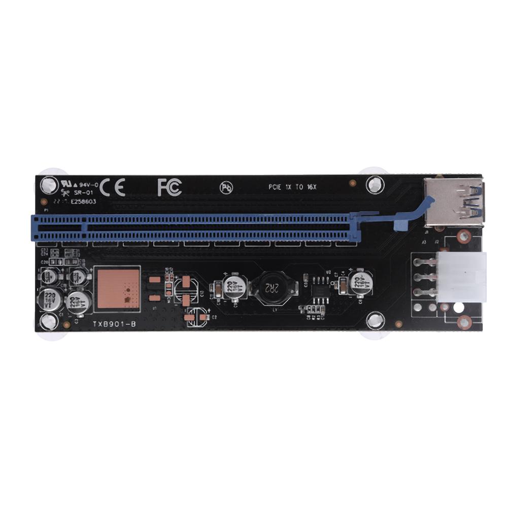 

PCI-E Express 1x to 16x Extender Riser Card 6Pin USB3.0 Cable for BTC Miner, 501 Original