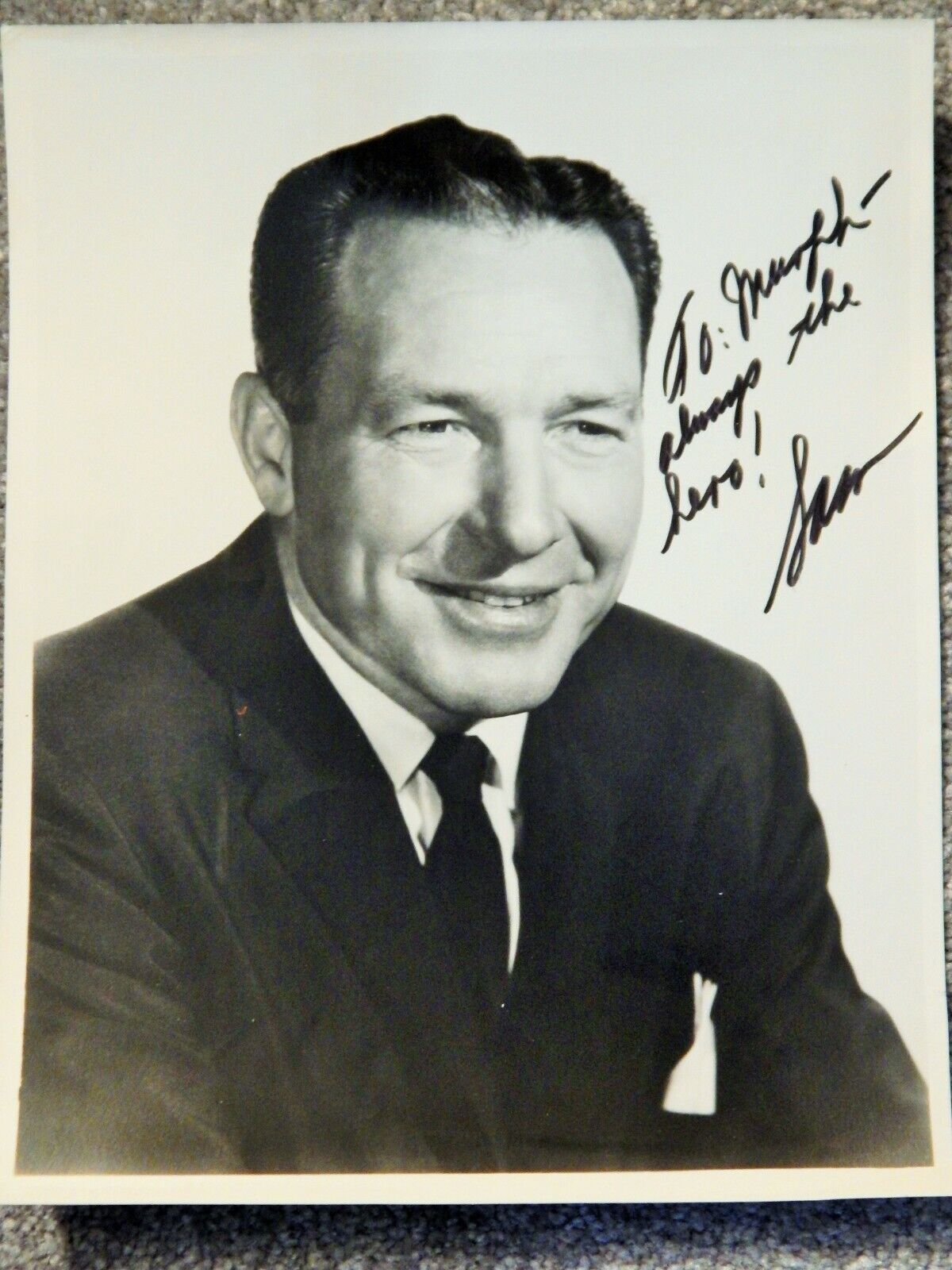 SAM YORTY MAYOR OF LOS ANGELES CA / POLITICIAN SIGNED Photo Poster painting AUTOGRAPH