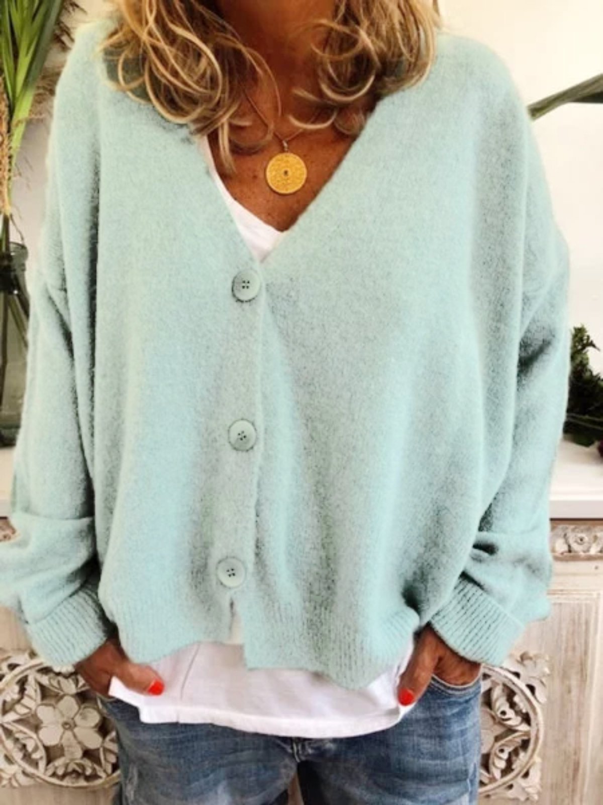 Women Casual Tops Tunic Sweater Cardigan