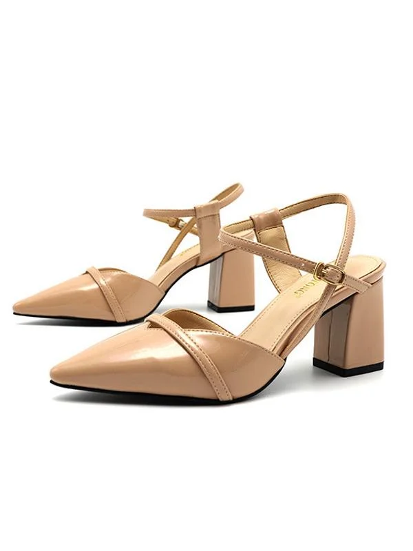 Fashion sexy coral pointed thick trendy buckle fashion sandals