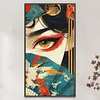 Fan Geisha Full Stamped Cross Stitch 14CT 2-Strand 40x70cm