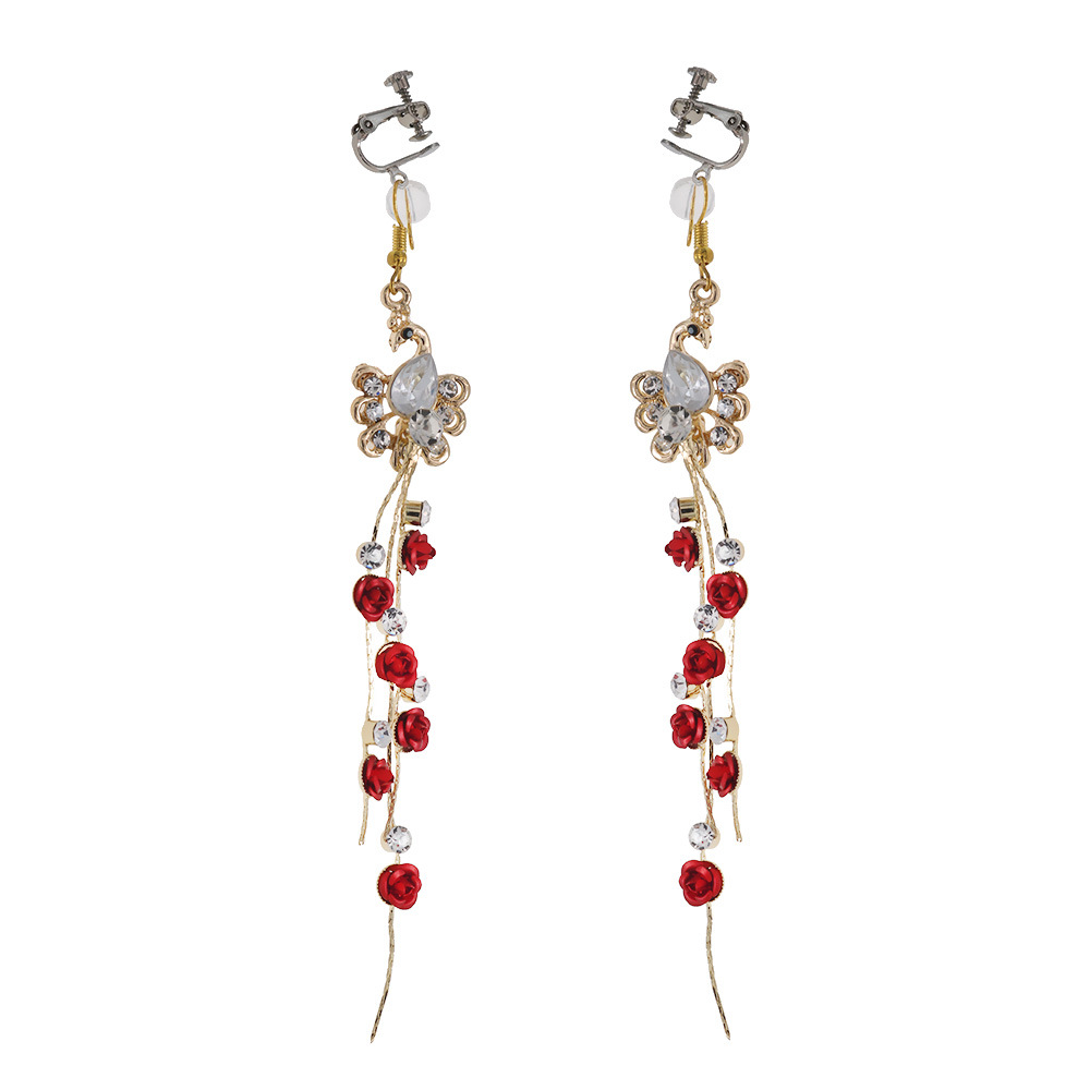 Red Rose Tassels Nipple Clamps 