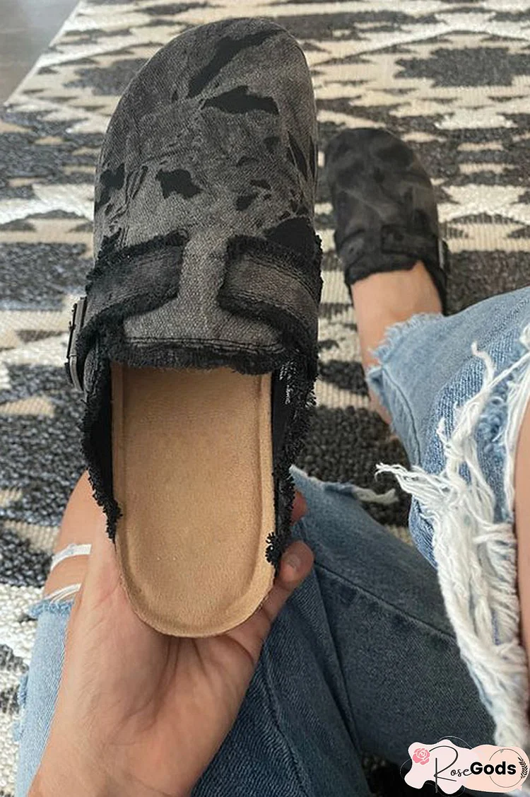 Fringed Serape Slip-On Slipper