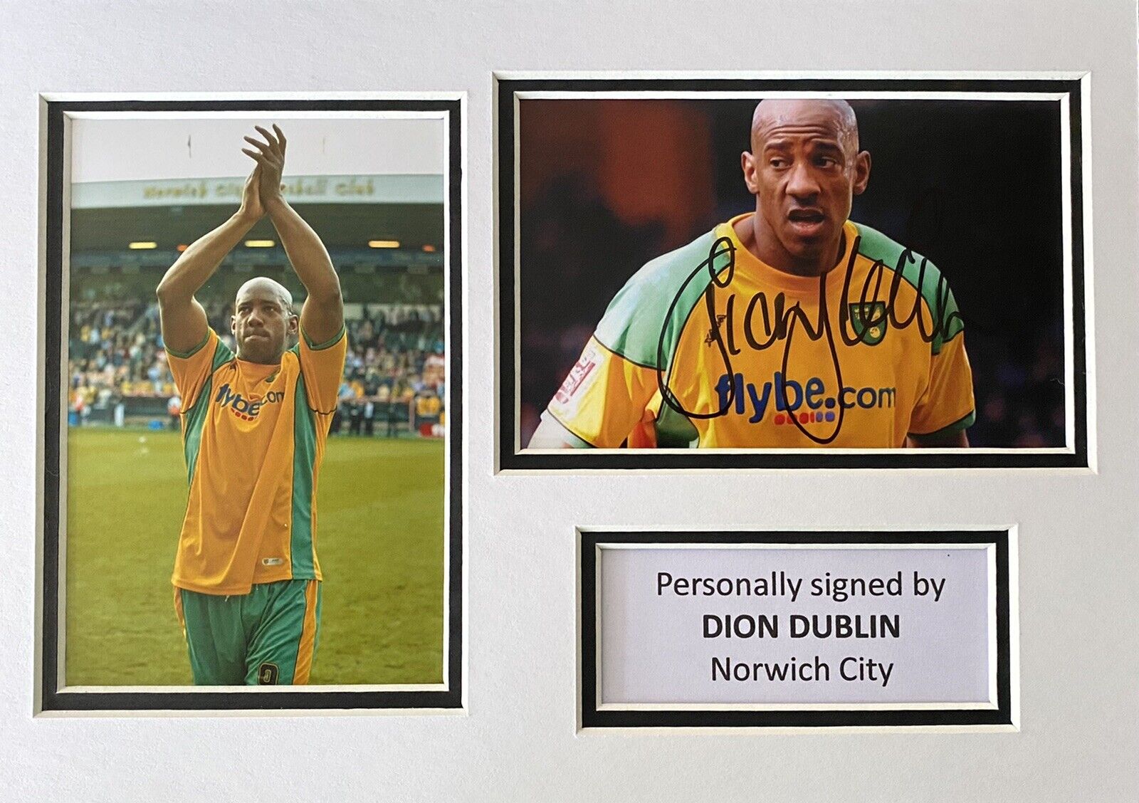 Dion Dublin Genuine Signed Norwich City Photo Poster painting In A4 Mount Display