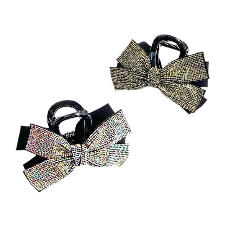 Women’s Minimalist Commute Bow Knot Plastic Inlay Rhinestones Hair Claws
