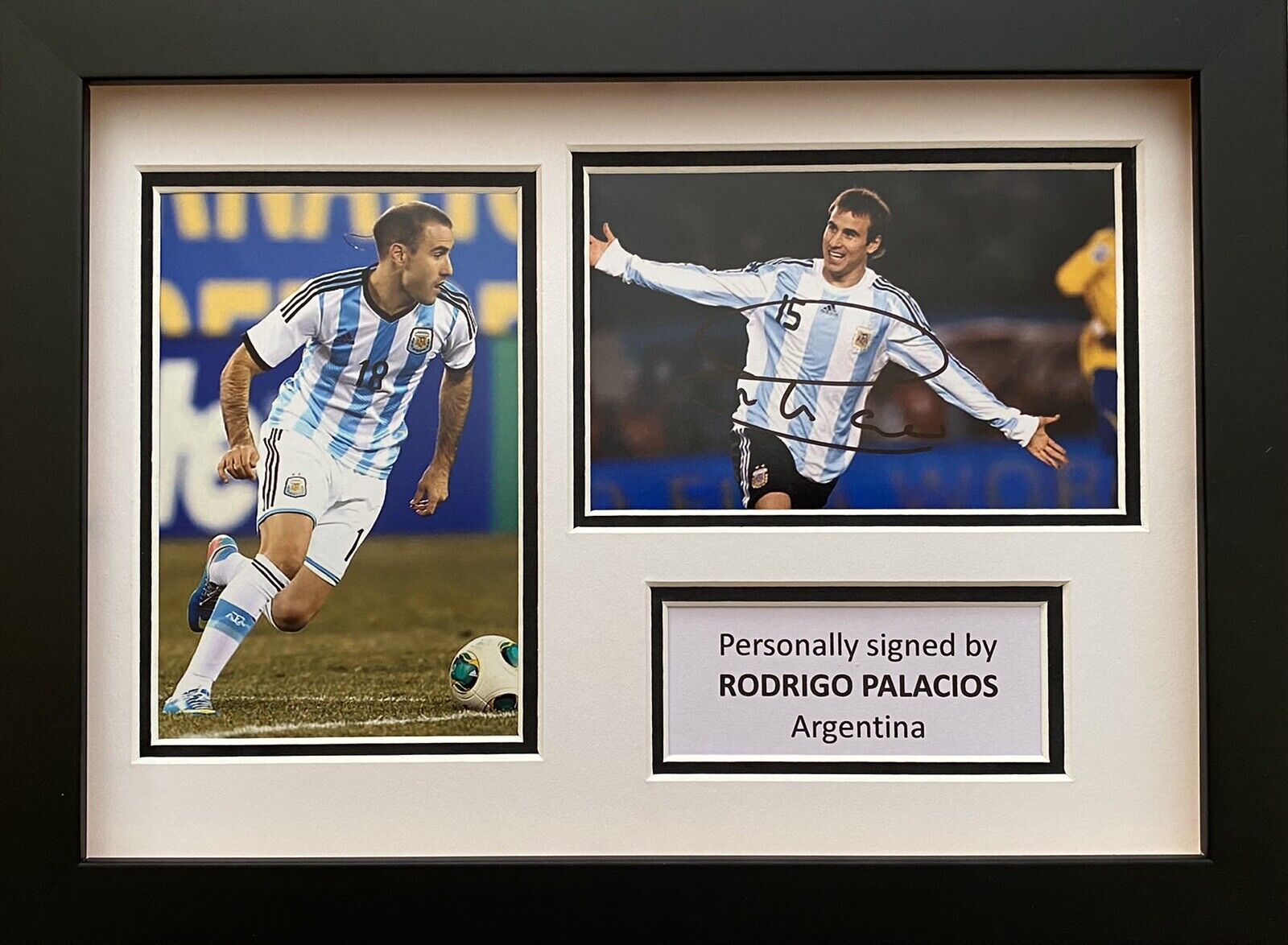 Rodrigo Palacios Hand Signed Argentina Photo Poster painting In A4 Frame Display