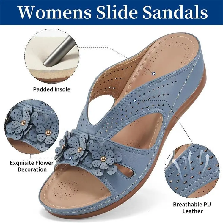 Breakj Breakj The Summer Of 2025, The New Women's Thick-Bottomed Slippers Large-Size Fish Mouth Thick-Bottomed Wearing Beach Shoes Flower Decoration