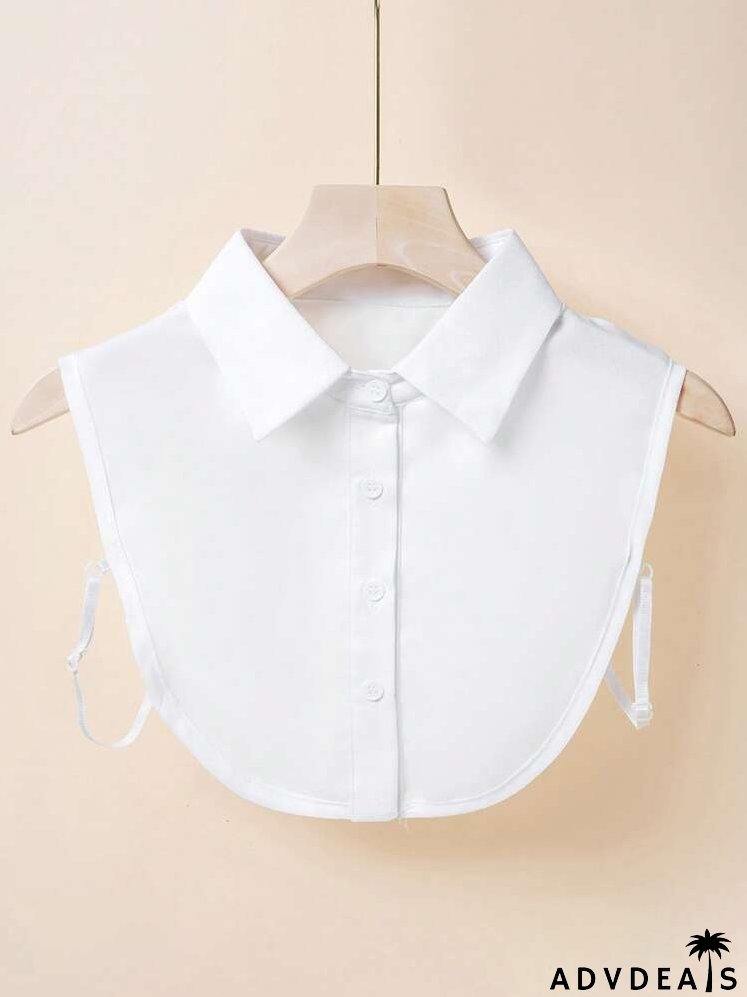 Button Detail Dickey Collar