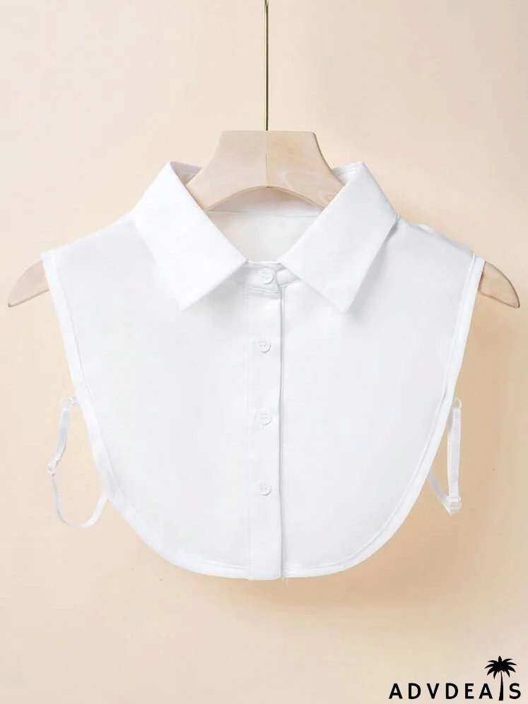 Button Detail Dickey Collar