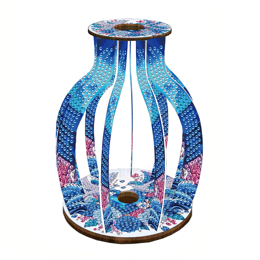 Acrylic Wood Diamond Painting Flower Vase 5D DIY Diamond Art Vase (Dove)