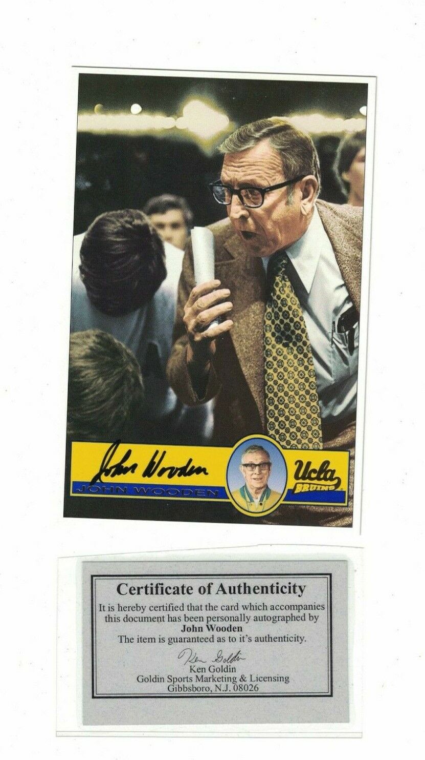 John Wooden UCLA Basketball Coach Signed 4x6