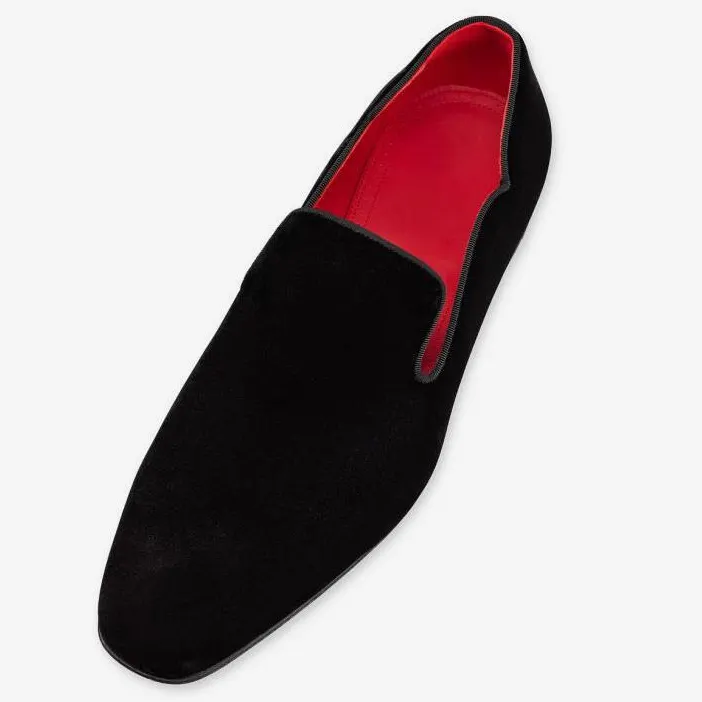 Gentleman's Cut Out Slip-On Prom Party Wedding Red Bottom Shoes in Patent Leather V-shaped Notches-vocosishoes