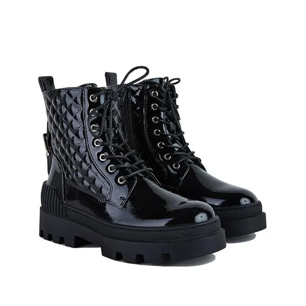 Women Vintage Motorcycle Mid Heel Platform Boots