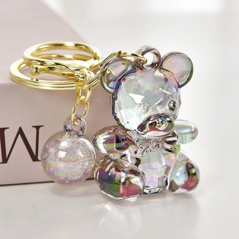 Cute Bear Arylic Unisex Bag Pendant Keychain